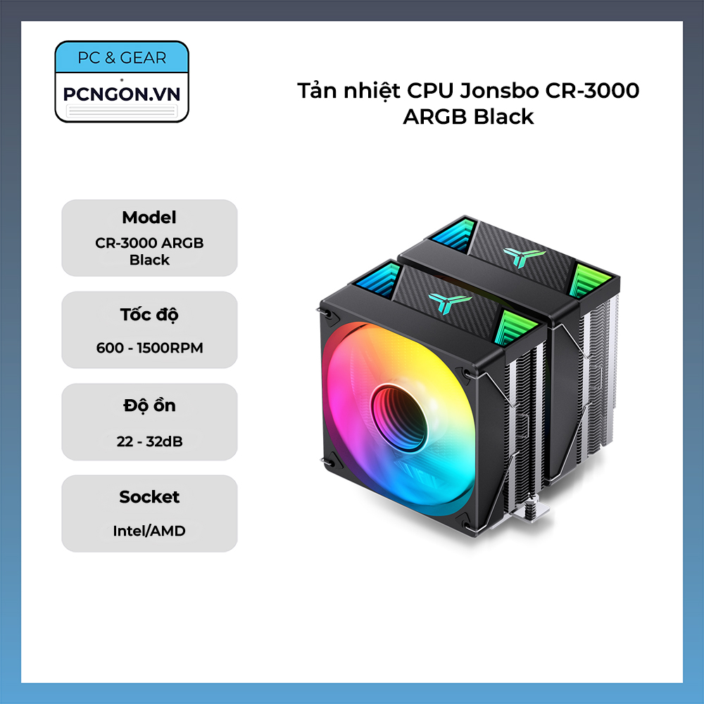 Tản Nhiệt Cpu Jonsbo Cr-3000 Argb Black