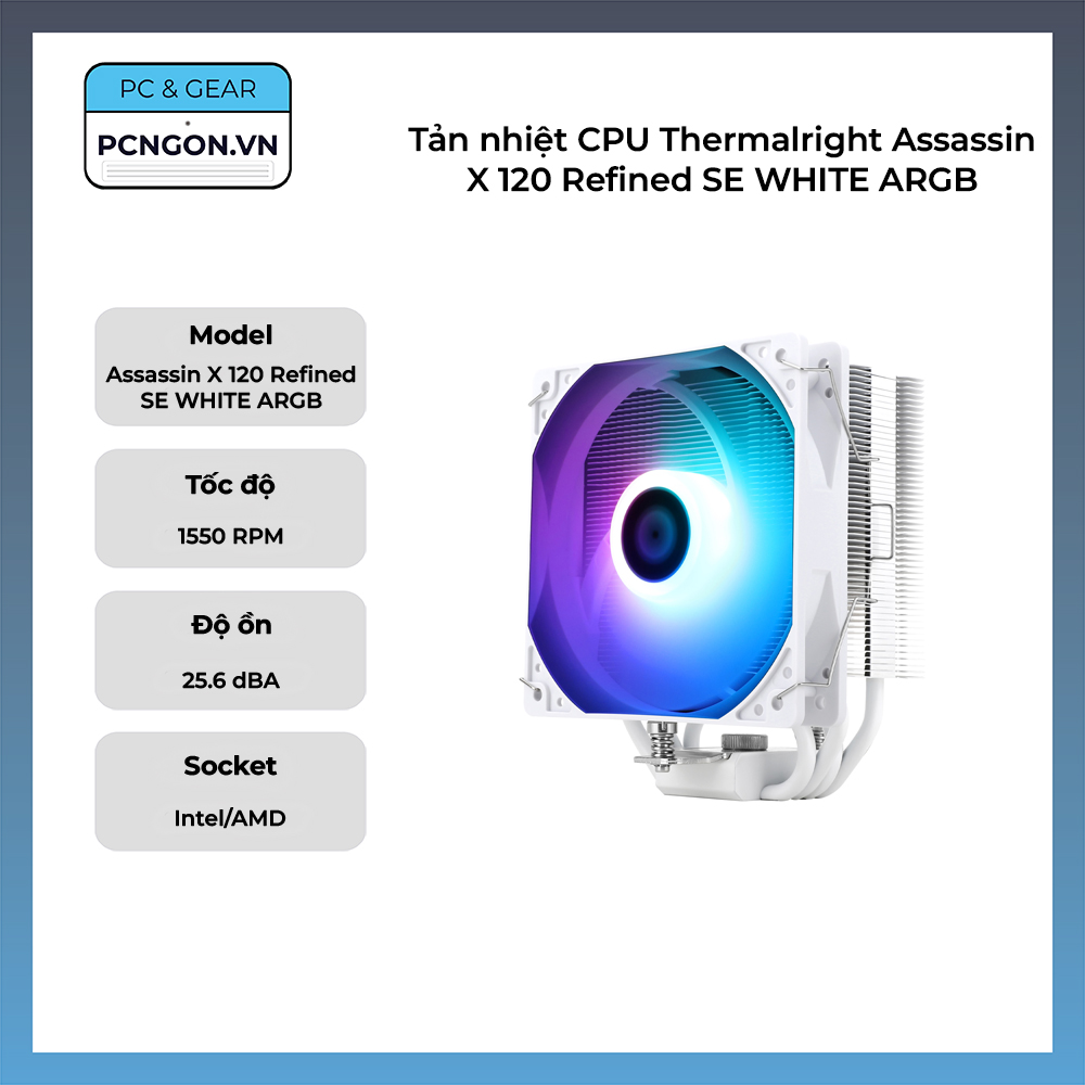 Tản Nhiệt Cpu Thermalright Assassin X 120 Refined Se White Argb