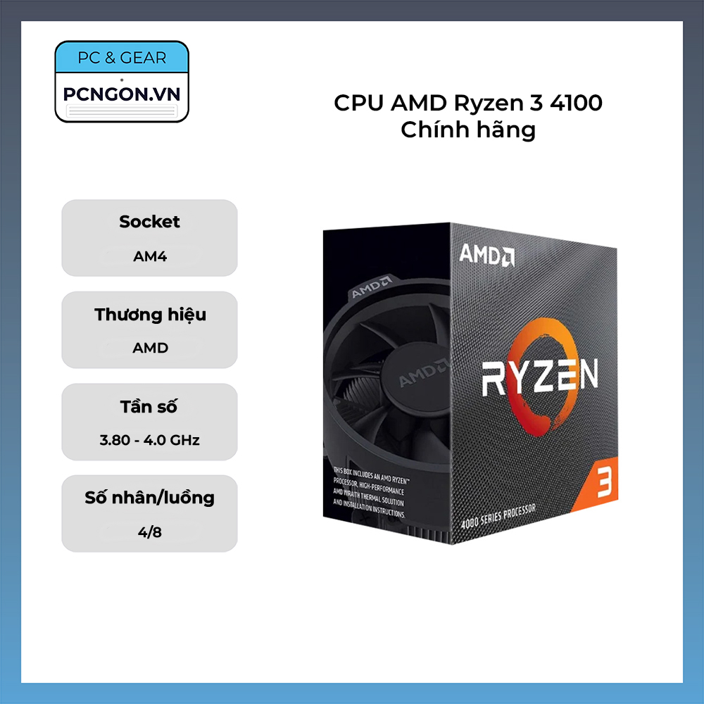 Cpu Amd Ryzen 3 4100 Chính Hãng (3.8ghz Turbo 4.0ghz, 4 Nhân 8 Luồng)