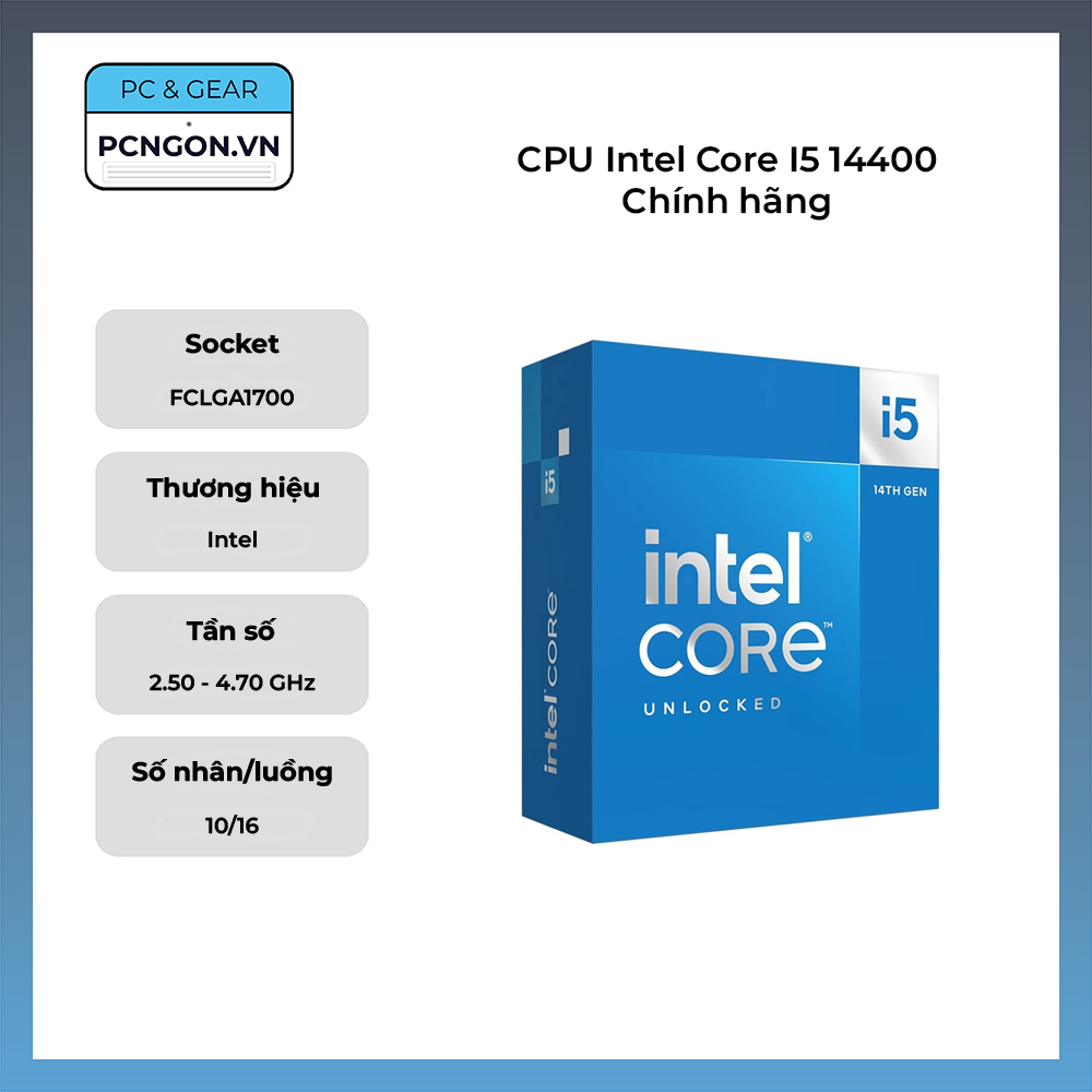 Cpu Intel Core I5 14400 Chính Hãng (2.5ghz Turbo 4.7ghz, 10 Nhân 16 Luồng)