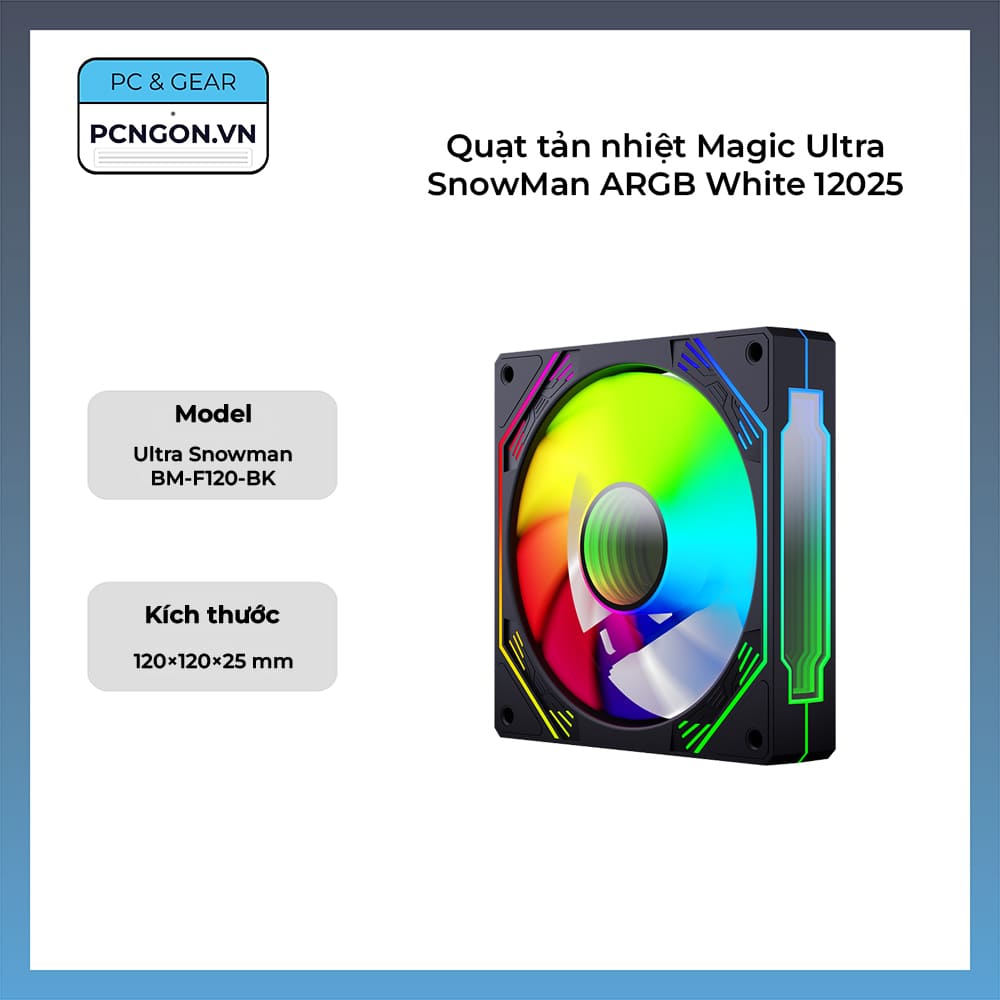 Quạt tản nhiệt Magic Ultra SnowMan ARGB Black 12025