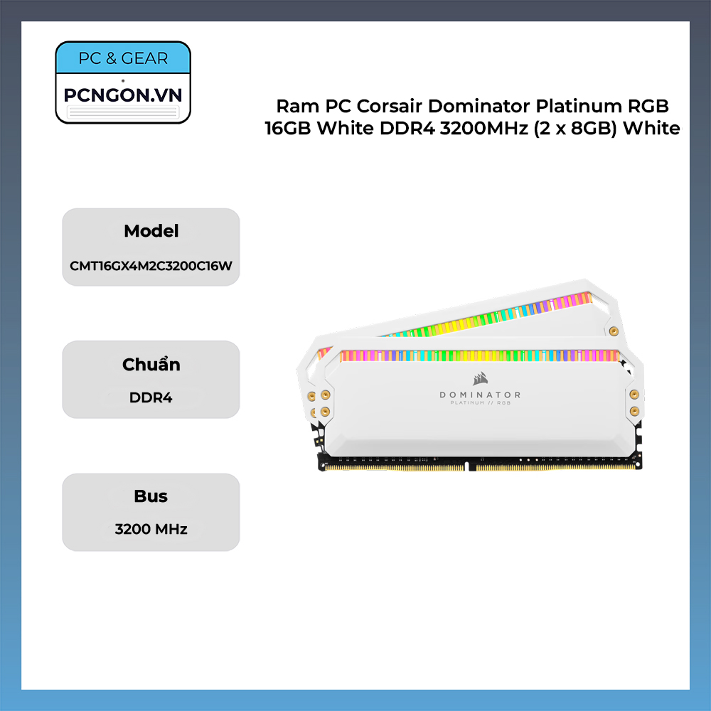 Ram Pc Corsair Dominator Platinum Rgb 16gb White Ddr4 3200mhz (2 X 8gb)