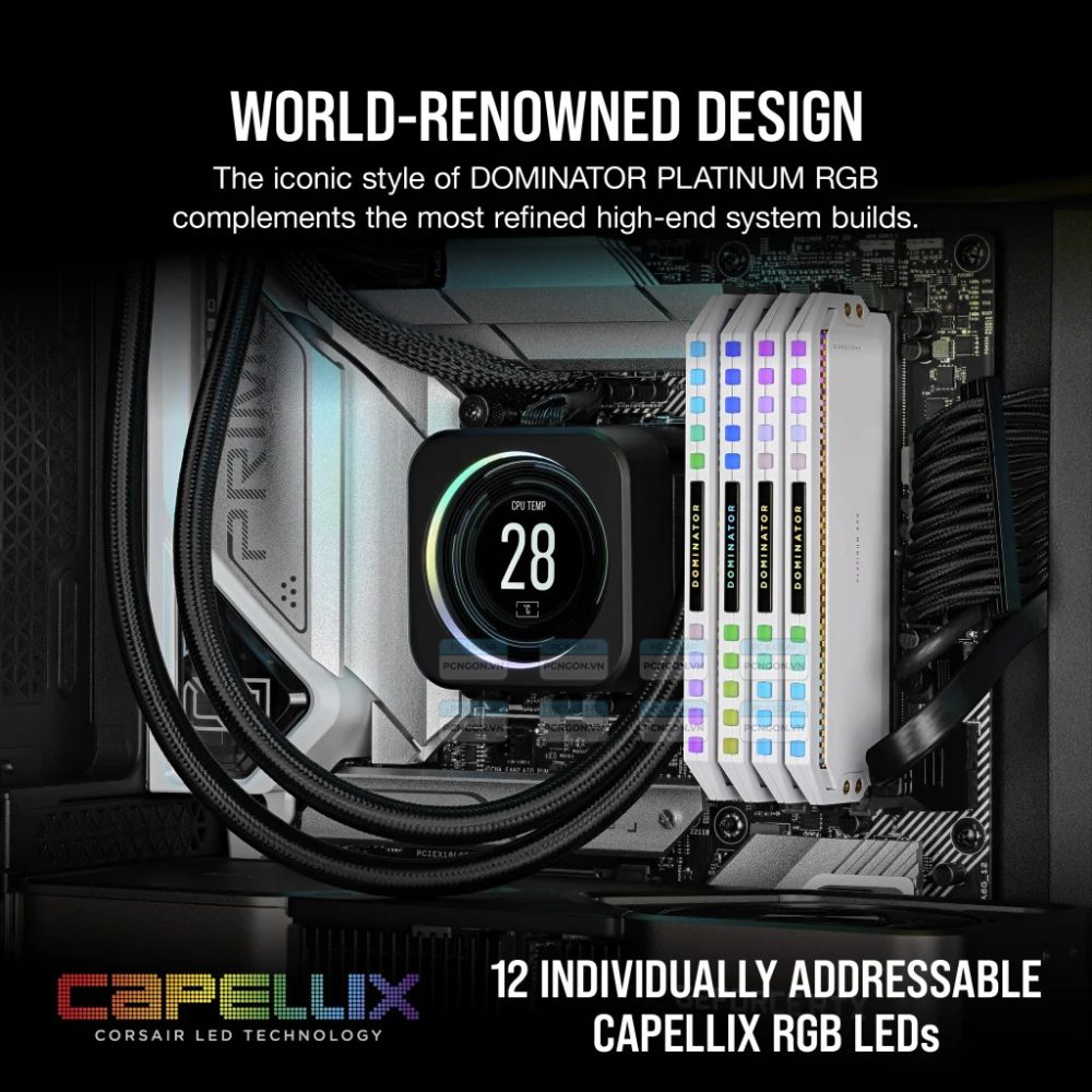 Ram Pc Corsair Dominator Platinum Rgb White 64gb Ddr5 5200mhz (2 X 32gb) 4