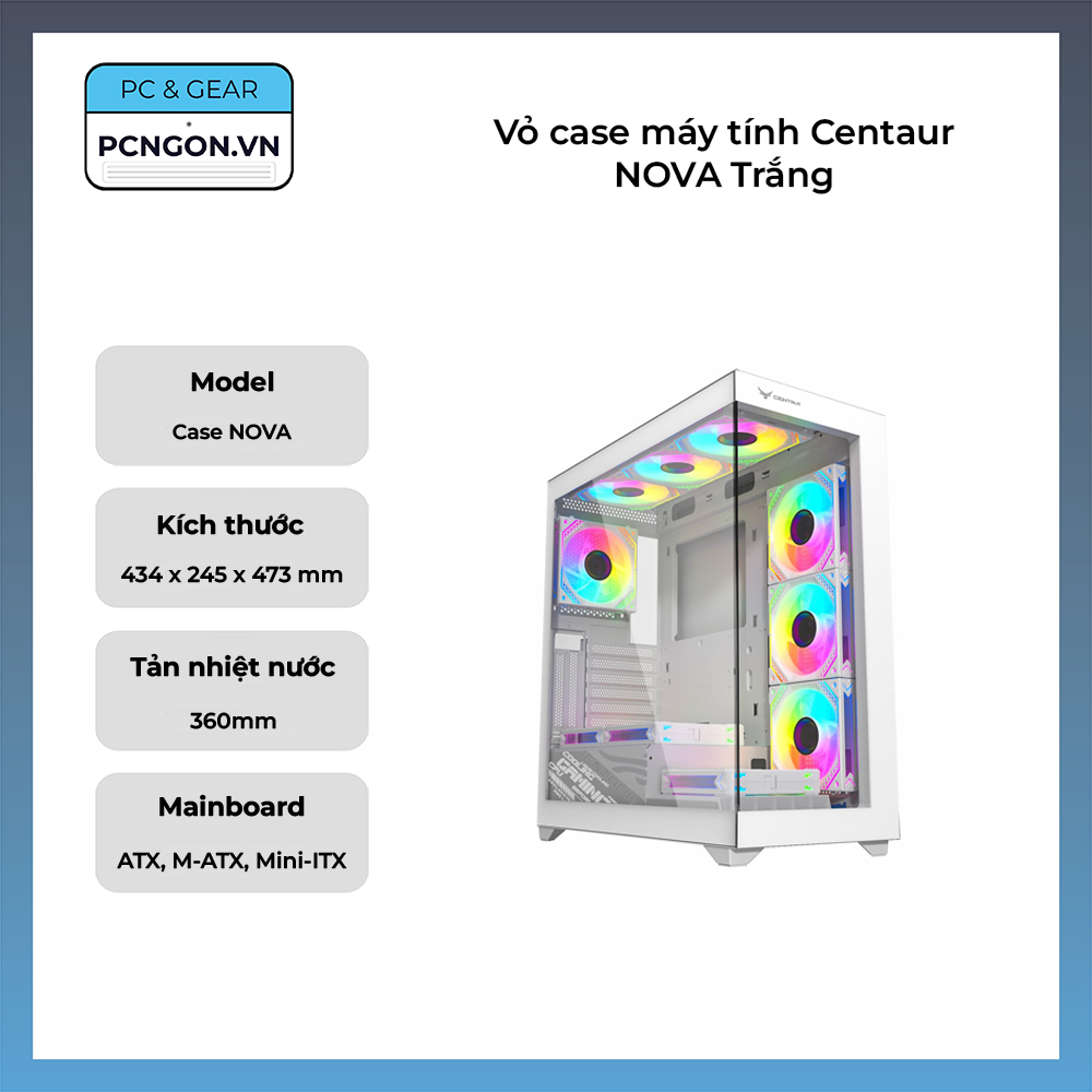 Vỏ Case Máy Tính Centaur Nova Trắng