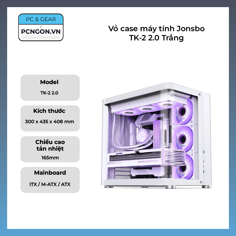 Vỏ Case Máy Tính Jonsbo Tk-2 2.0 Trắng