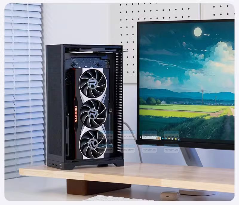 Vỏ Case Máy Tính Mini Itx Shiny Snake L300 Đen (kèm Riser 4.0) 5