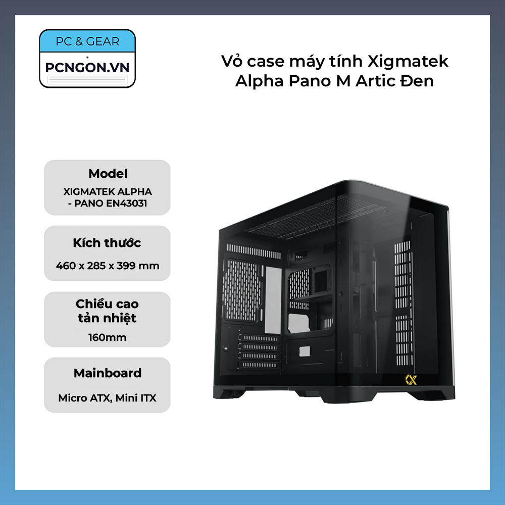 Vỏ Case Máy Tính Xigmatek Alpha Pano M Artic Đen