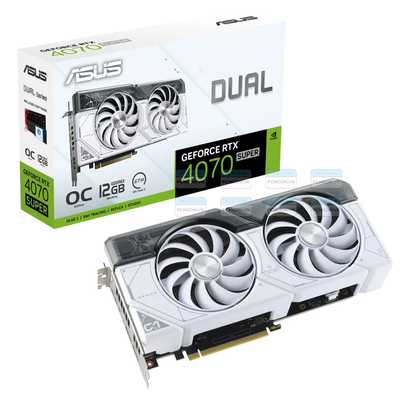 Card Màn Hình Asus Dual Geforce Rtx 4070 Super White Oc Edition 12gb Gddr6x 5