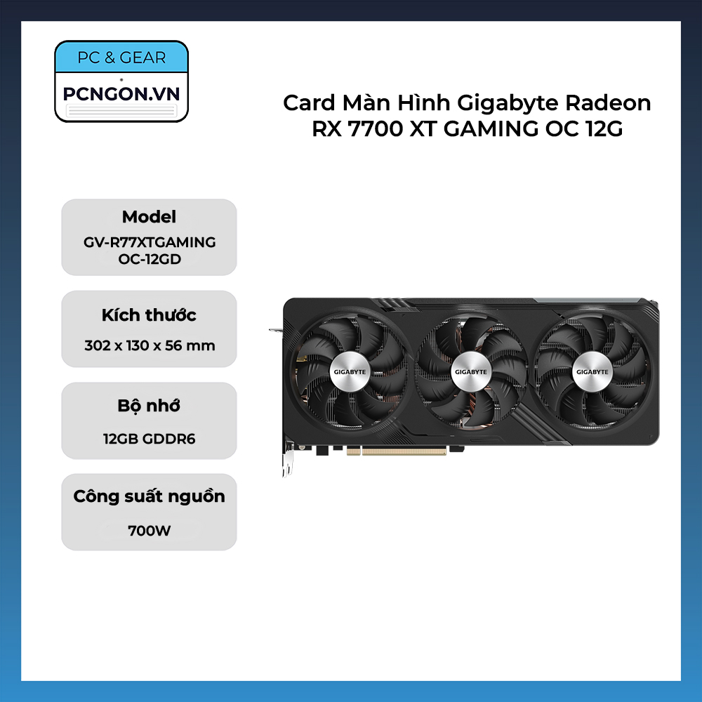 Card Màn Hình Gigabyte Radeon Rx 7700 Xt Gaming Oc 12g