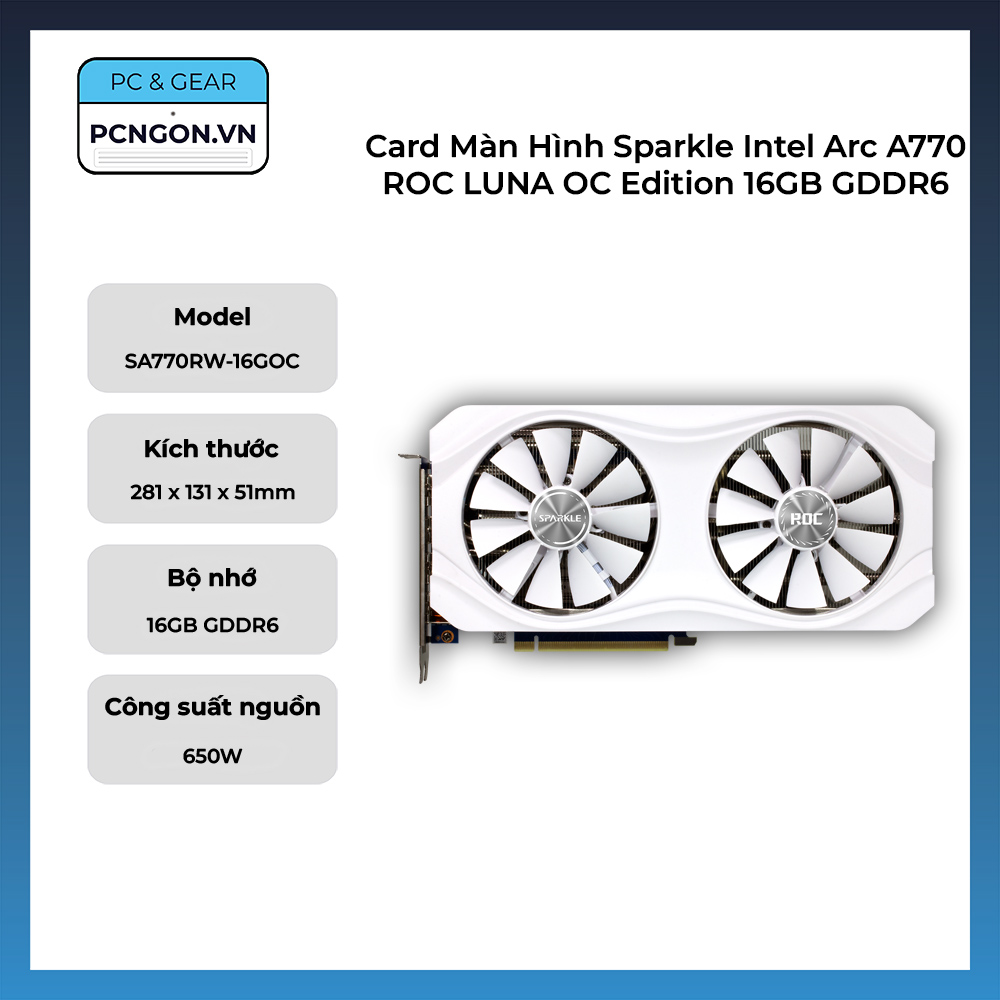Card Màn Hình Sparkle Intel Arc A770 Roc Luna Oc Edition 16gb Gddr6