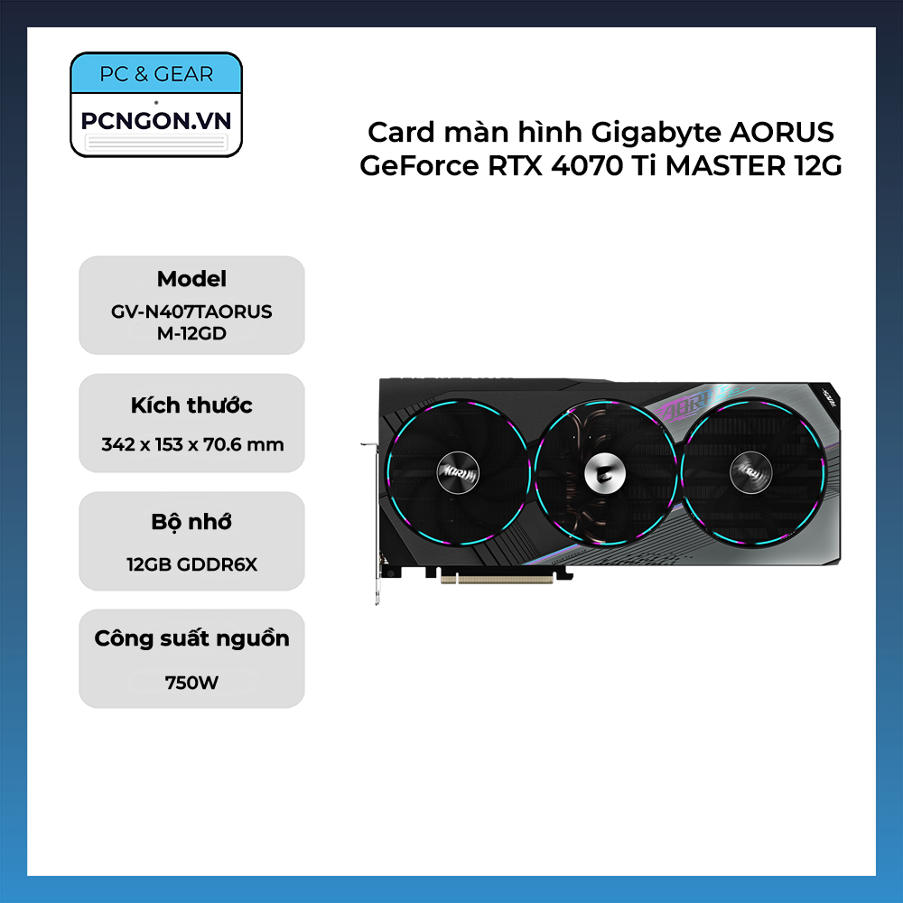 Card Màn Hình Gigabyte Aorus Geforce Rtx 4070 Ti Master 12g