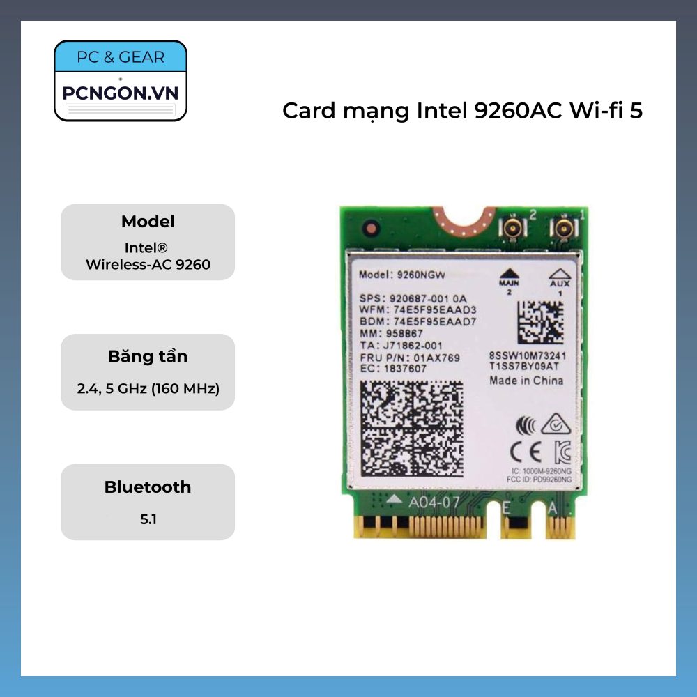 Card-wifi-bluetooth-intel-9260ac-wi-fi-5