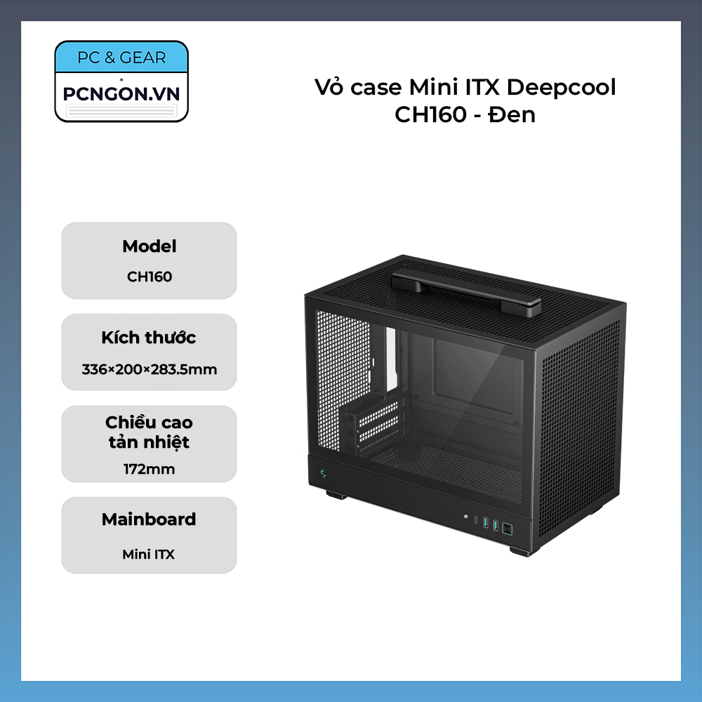 Vỏ Case Mini Itx Deepcool Ch160 - Đen