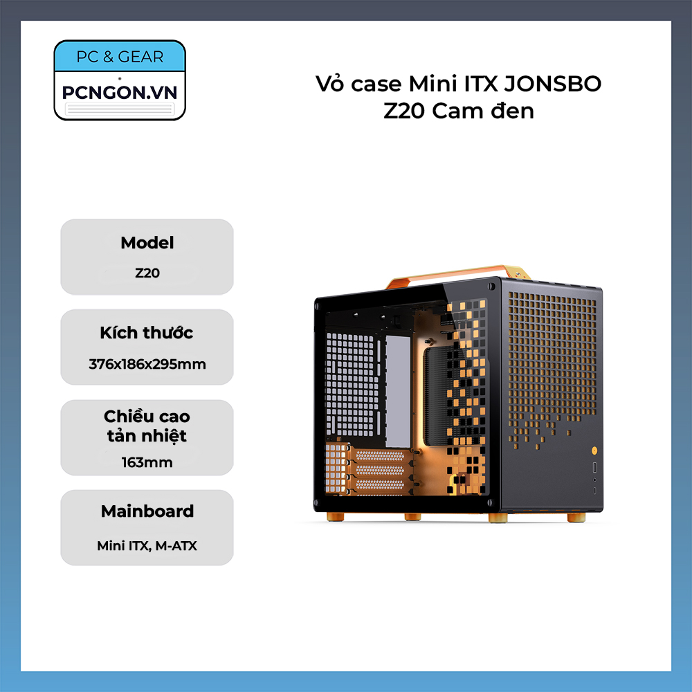 Vỏ Case Mini Itx Jonsbo Z20 Cam đen