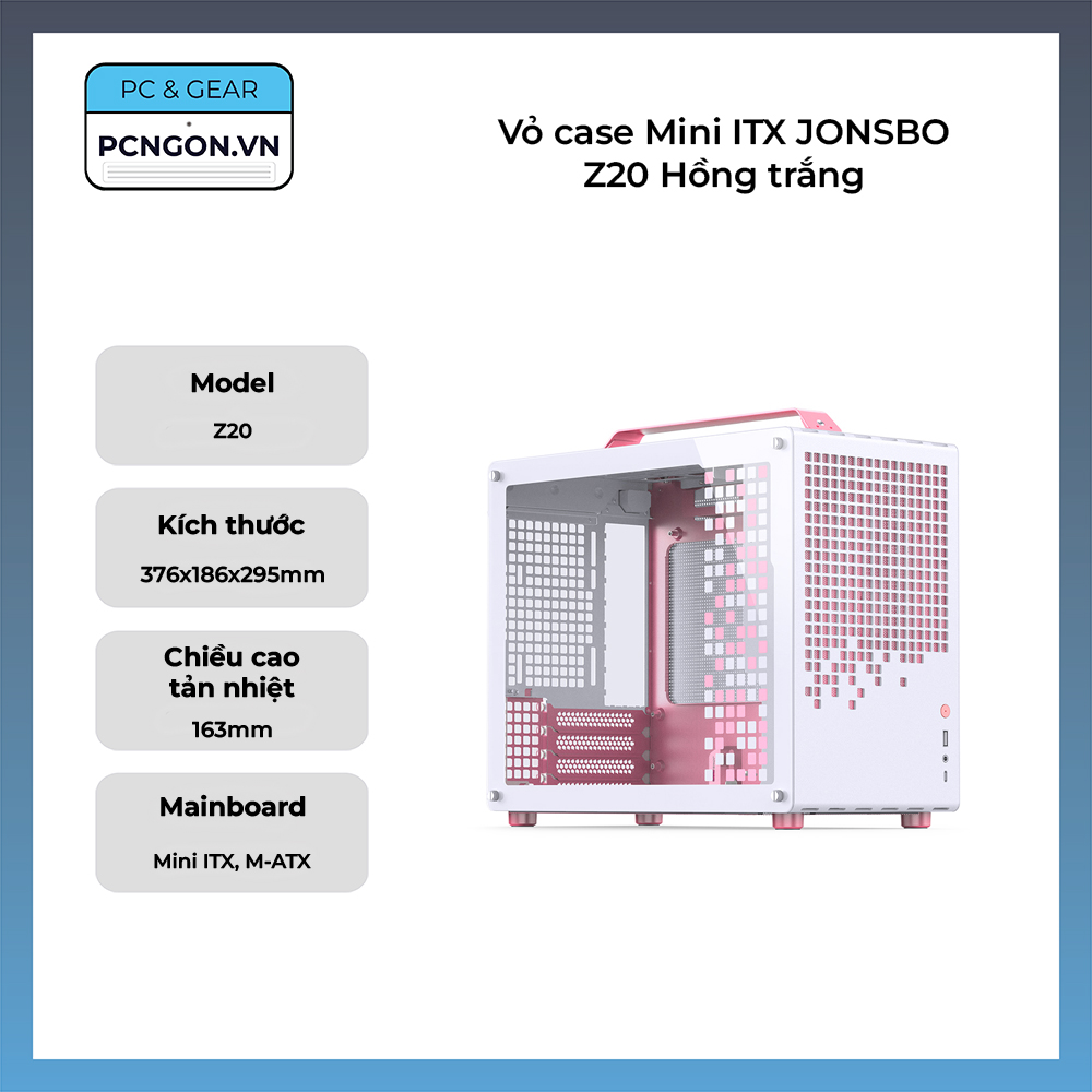 Vỏ Case Mini Itx Jonsbo Z20 Hồng Trắng
