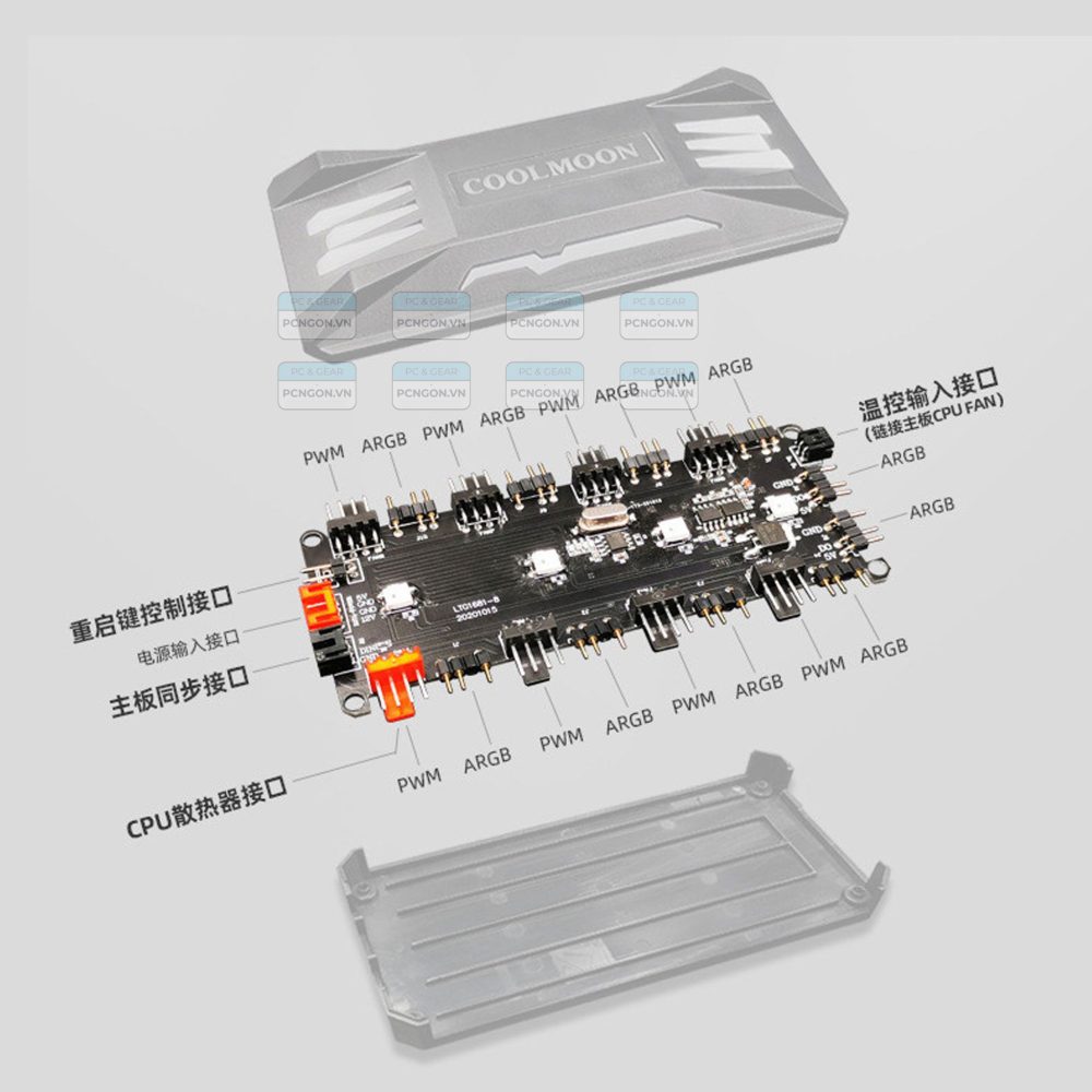 Hub Led Argb Coolmoon P-argb V2 2