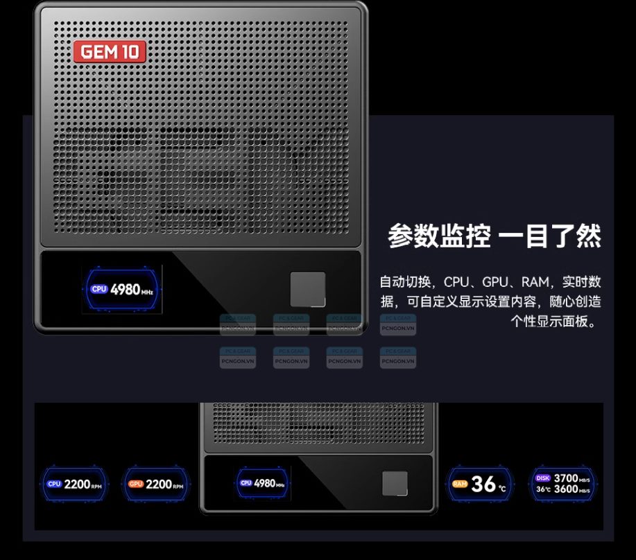 Máy Tính Mini Pc Aoostar Gem10 Pro Amd 6800h (ram 32gb, Ssd 1tb) 4