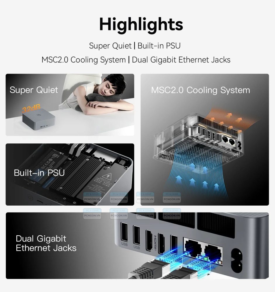 Máy Tính Mini Pc Beelink Eqr6 Amd Ryzen 5 6600h (barebone) 2