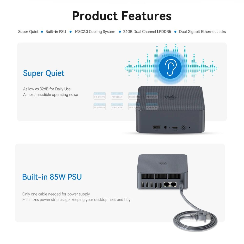 Máy Tính Mini Pc Beelink Eqi12 Intel I5 12450h(ram 24gb, Ssd 0gb) 2