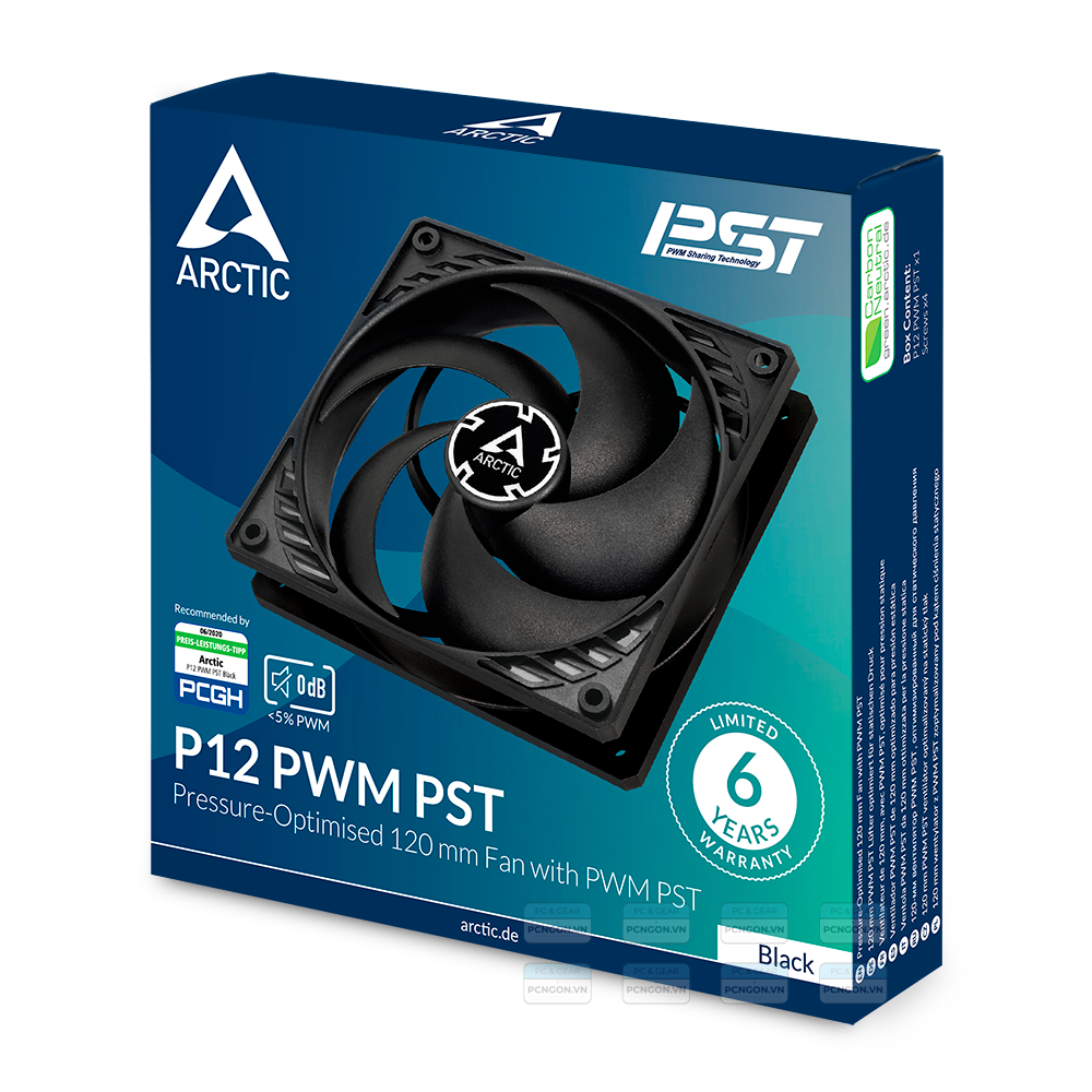 Quạt Tản Nhiệt Arctic P12 Pwm Pst Black 4