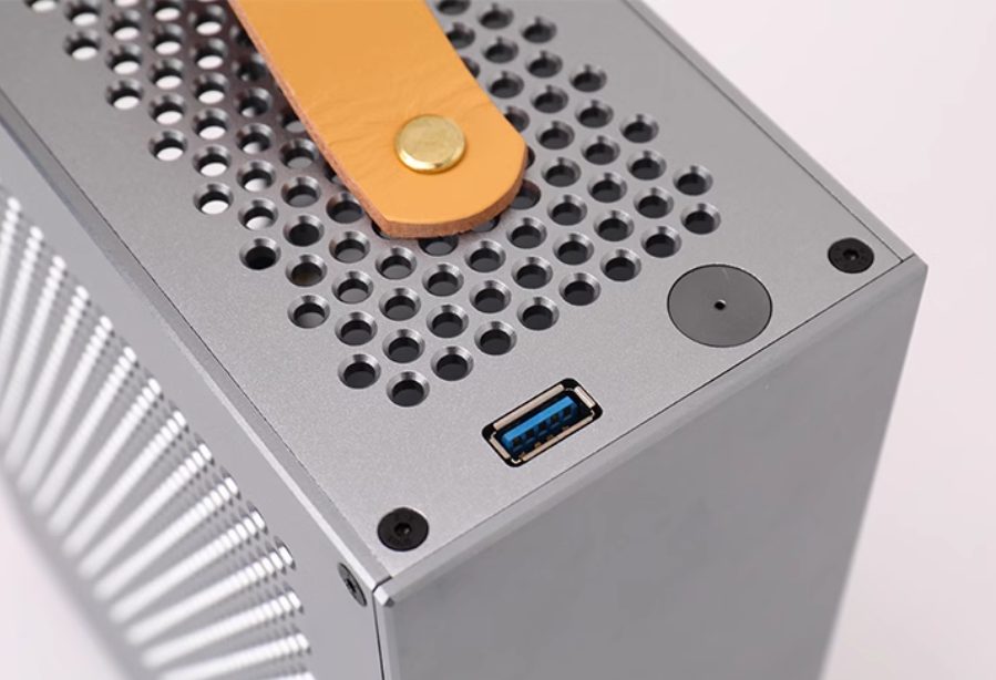Vỏ Case Máy Tính Mini Itx Bug A1 - Bạc (tay Cầm Da) 3