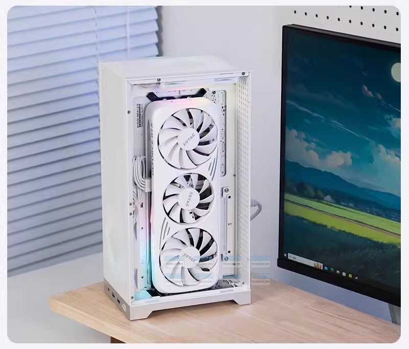 Vỏ Case Máy Tính Mini Itx Shiny Snake L300 Trắng (kèm Riser 4.0) 5
