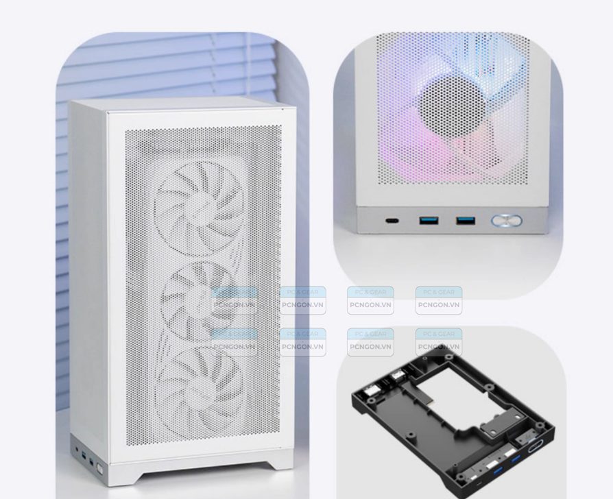 Vỏ Case Máy Tính Mini Itx Shiny Snake L300 Trắng (kèm Riser 4.0) 8