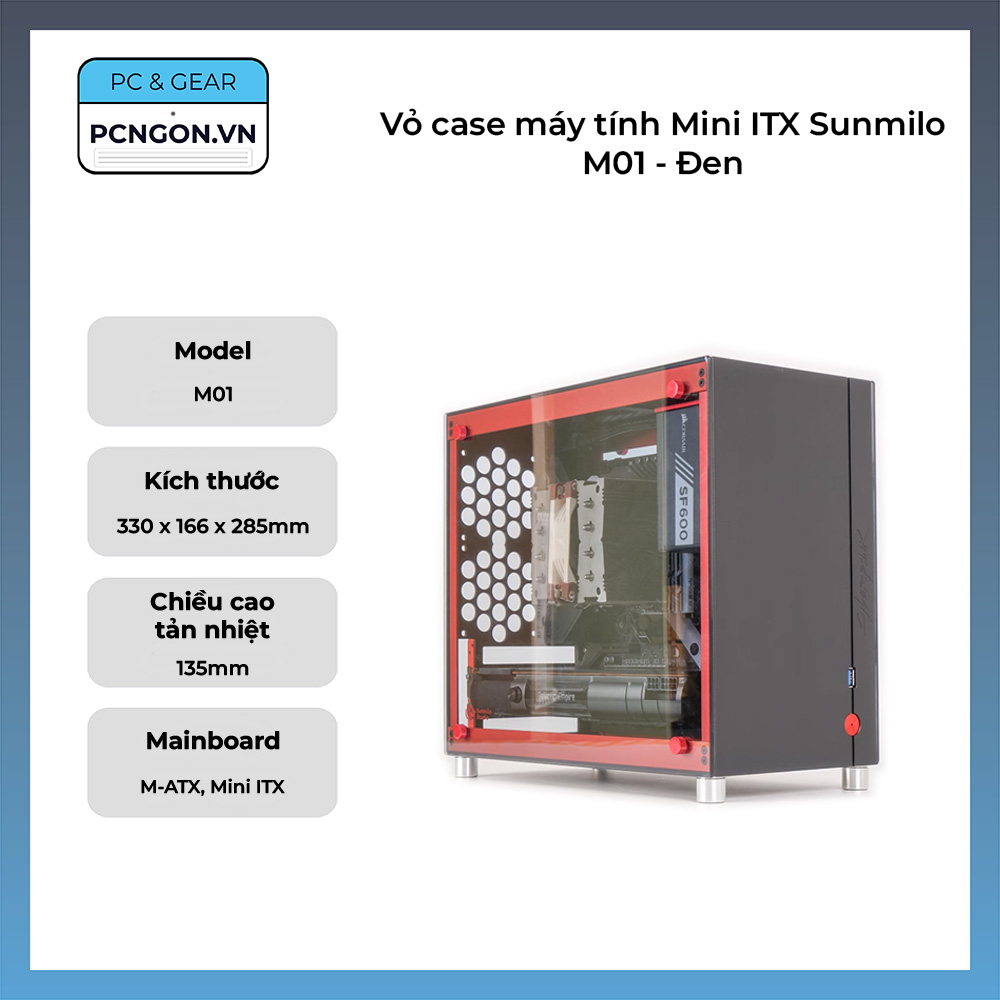 Vỏ Case Máy Tính Mini Itx Sunmilo M01 - Đen