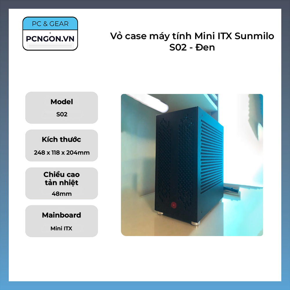 Vỏ Case Máy Tính Mini Itx Sunmilo S02 - Đen