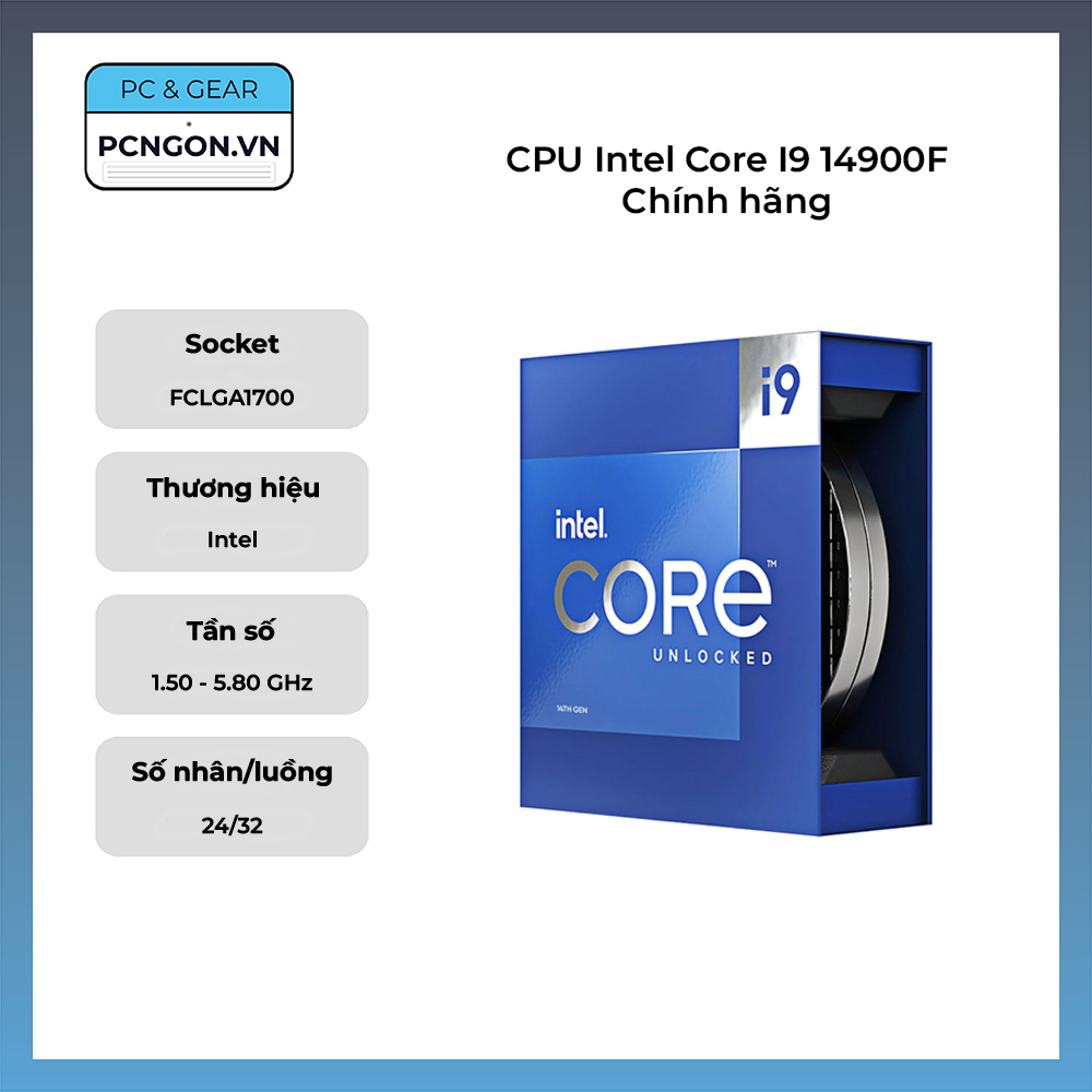 Cpu Intel Core I9 14900f Chính Hãng (1.5ghz Turbo 5.8ghz, 24 Nhân 32 Luồng)