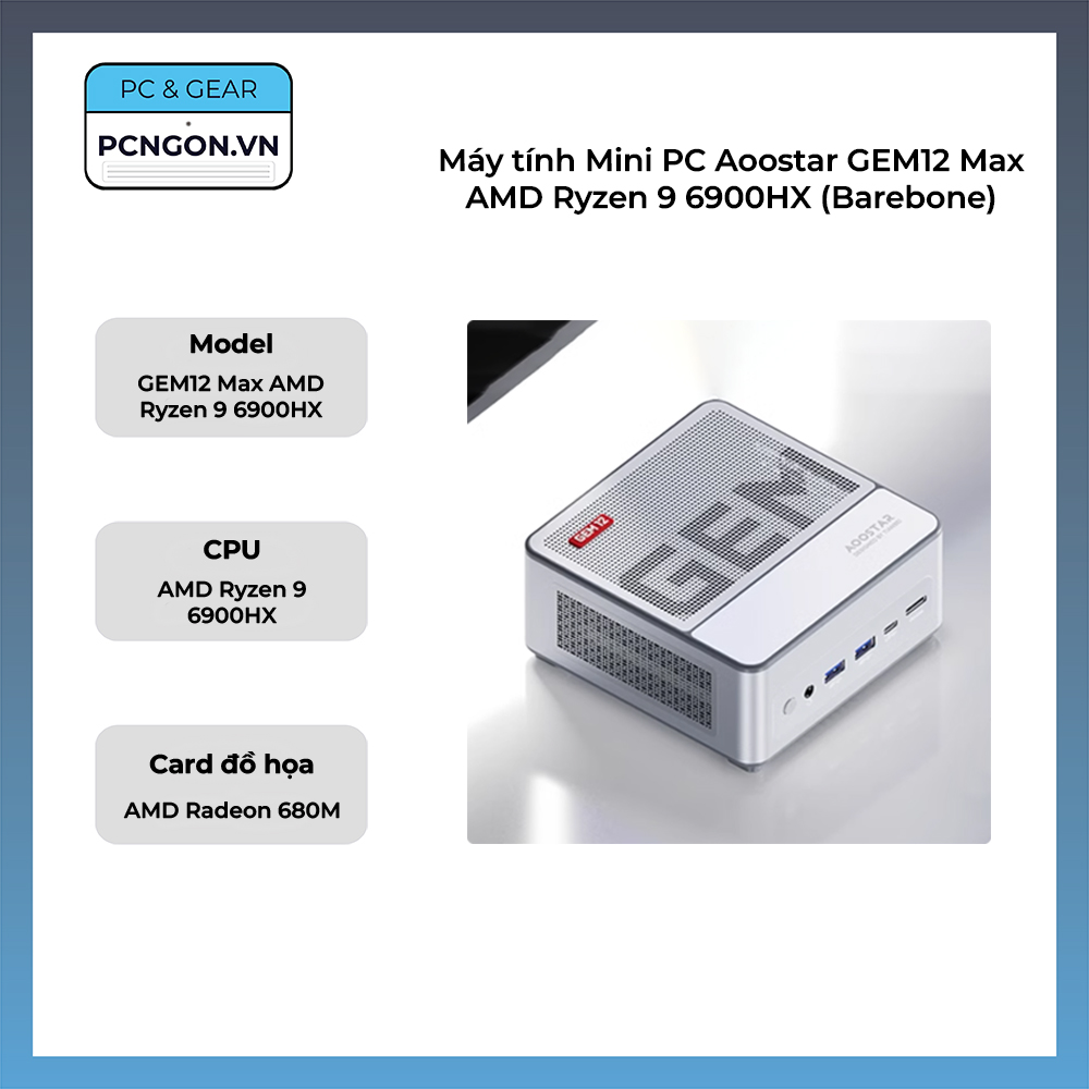 Máy Tính Mini Pc Aoostar Gem12 Max Amd Ryzen 9 6900hx (barebone)