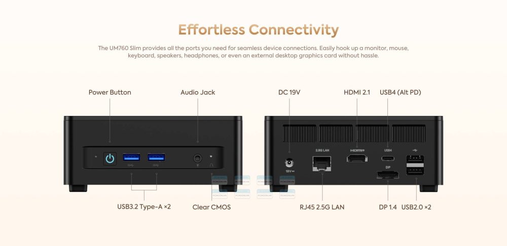 Máy Tính Mini Pc Minisforum Um760 Slim Ryzen 5 7640hs (barebone) 11