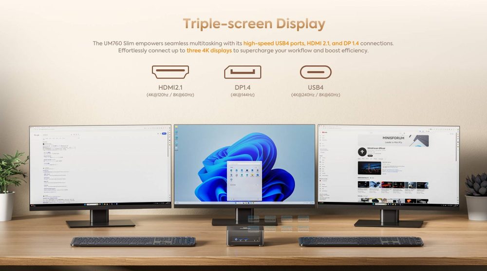 Máy Tính Mini Pc Minisforum Um760 Slim Ryzen 5 7640hs (barebone) 14