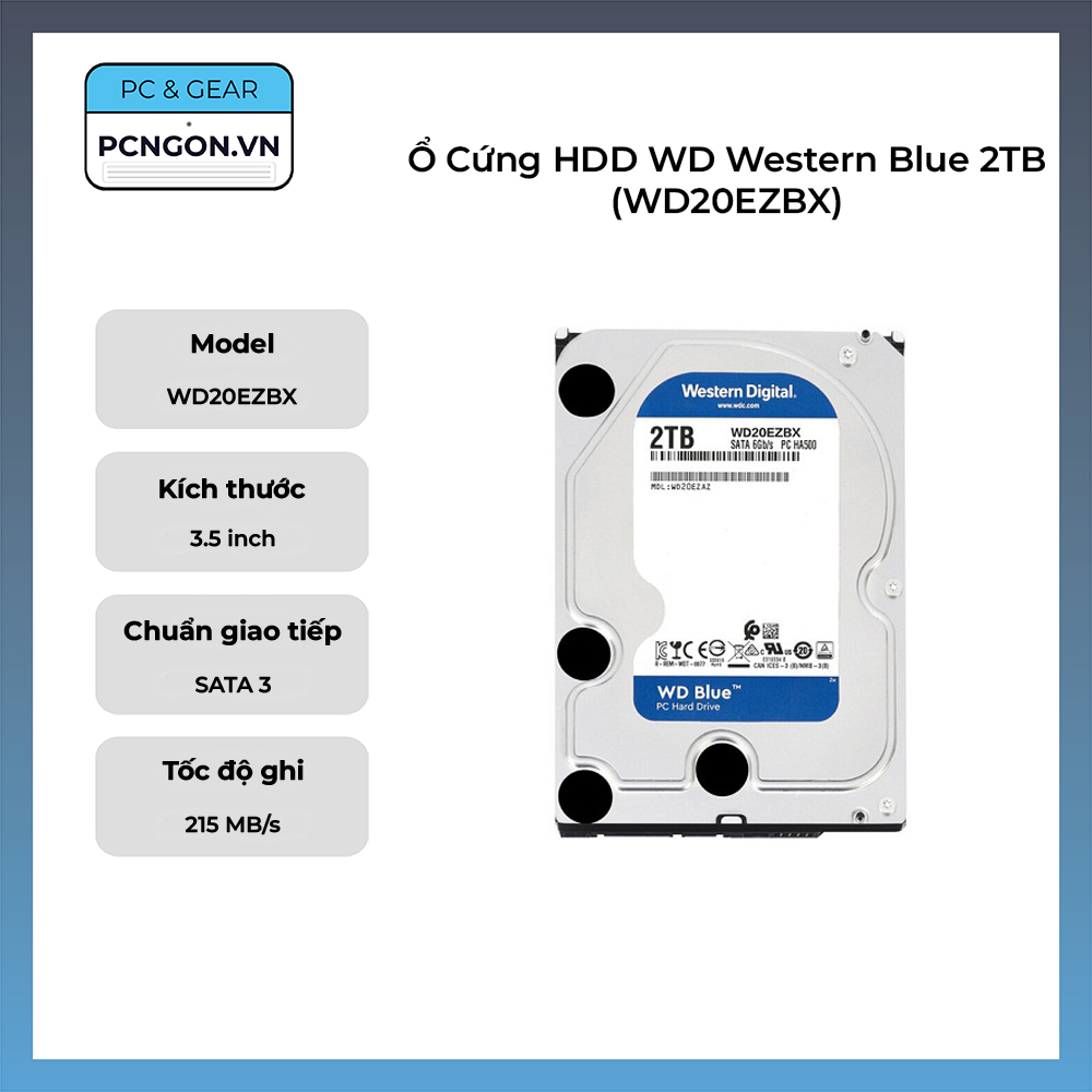 Ổ Cứng Hdd Wd Western Blue 2tb (wd20ezbx)