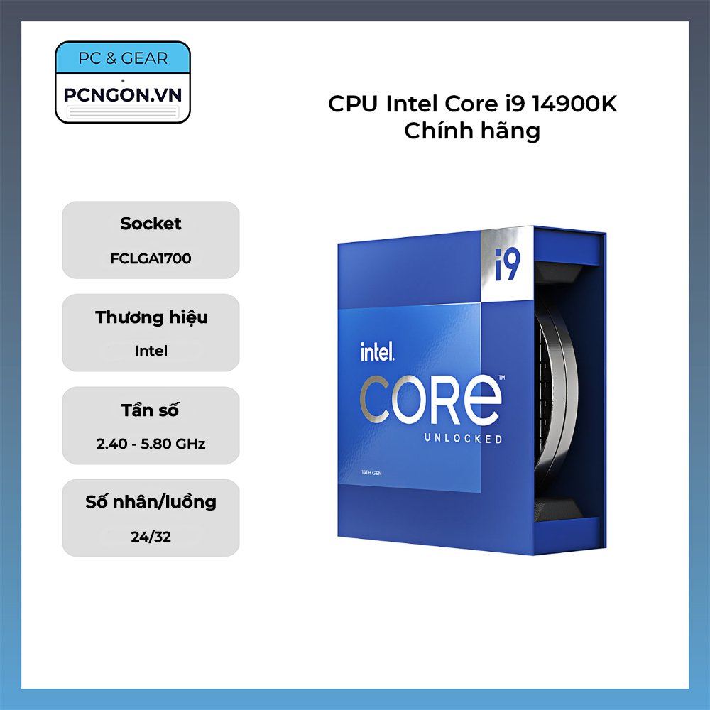 Cpu Intel Core I9 14900k Chính Hãng (2.4ghz Turbo 5.8ghz, 24 Nhân 32 Luồng)