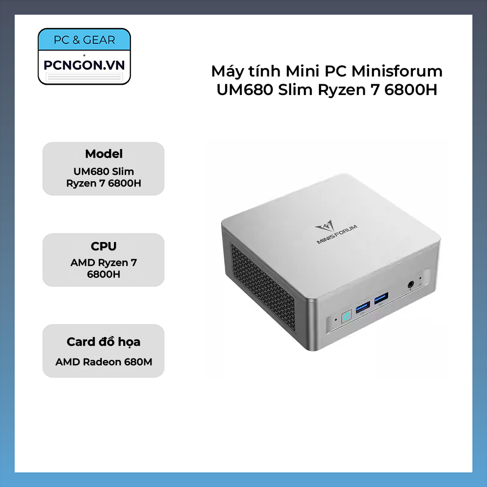 Máy Tính Mini Pc Minisforum Um680 Slim Ryzen 7 6800h