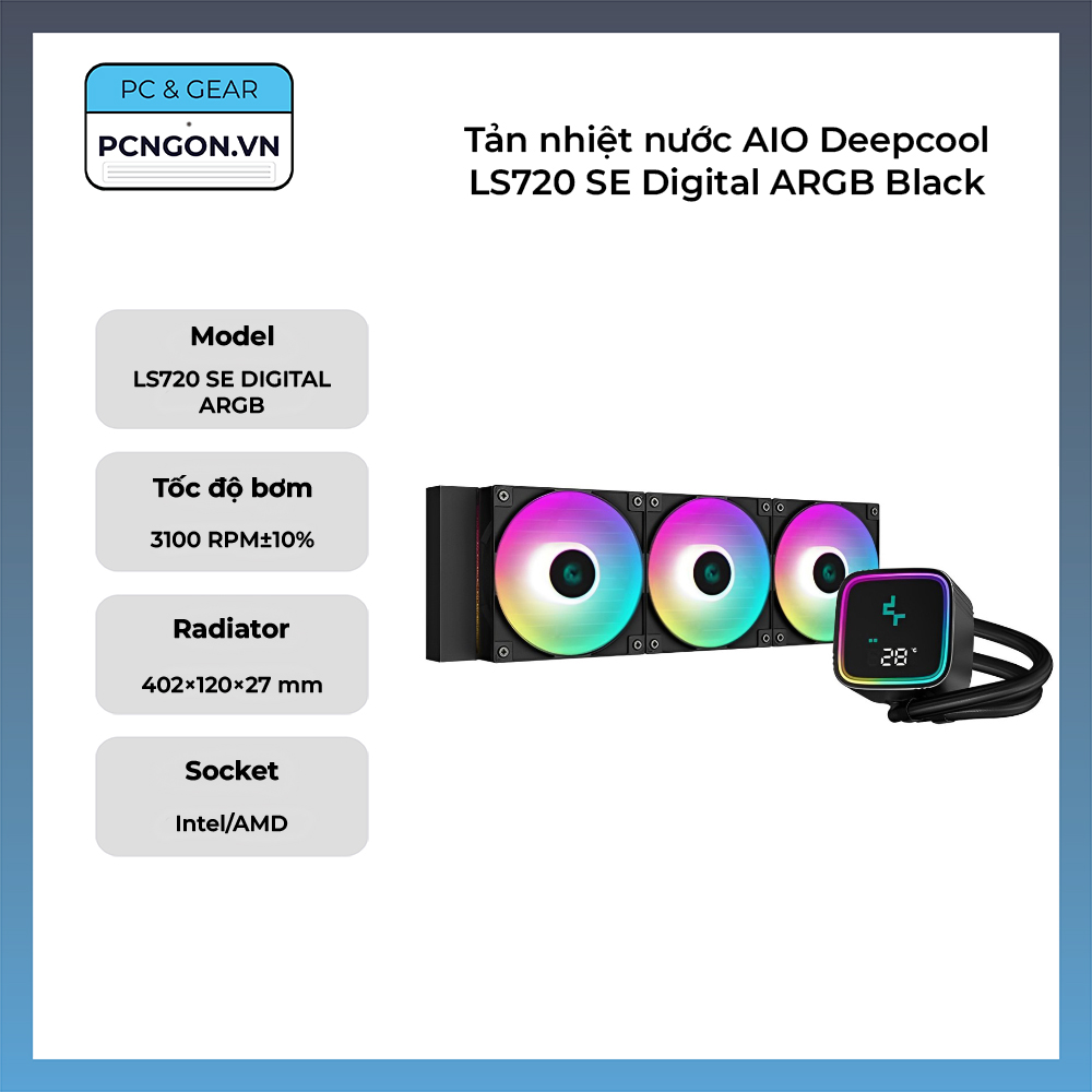 Tản Nhiệt Nước Aio Deepcool Ls720 Se Digital Argb Black