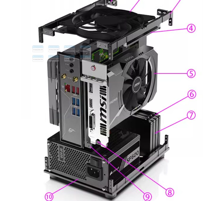 Vỏ Case Máy Tính Mini Itx Lzmod Mini F1 Sfx 4