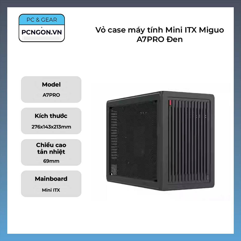 Vỏ Case Máy Tính Mini Itx Miguo A7pro Đen