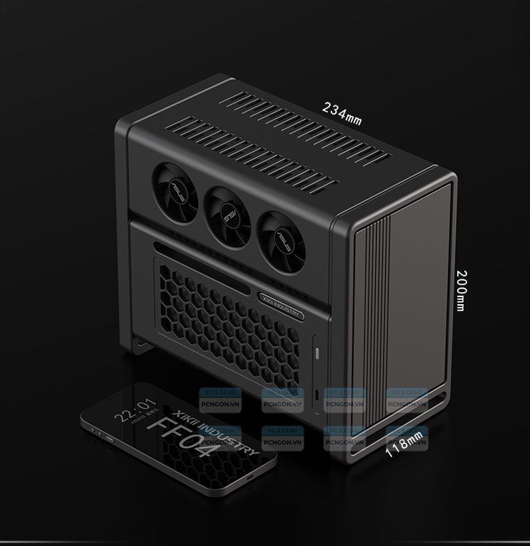 Vỏ Case Máy Tính Mini Itx Xikii Industry Ff04 Lp - Đen 4