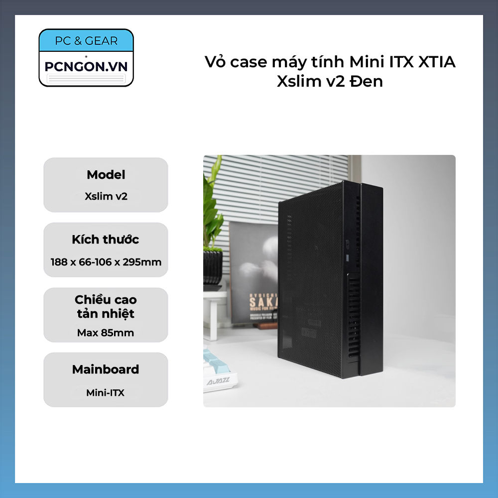 Vỏ Case Máy Tính Mini Itx Xtia Xslim V2 Đen