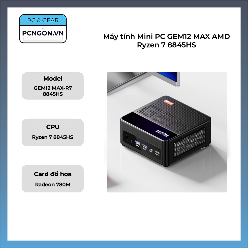 Máy Tính Mini Pc Aoostar Gem12 Max Amd Ryzen 7 8845hs