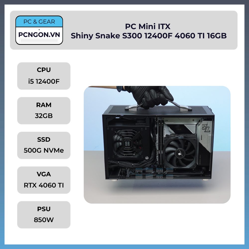 Pc Mini Itx Shiny Snake S300 12400f 4060 Ti 16gb 2
