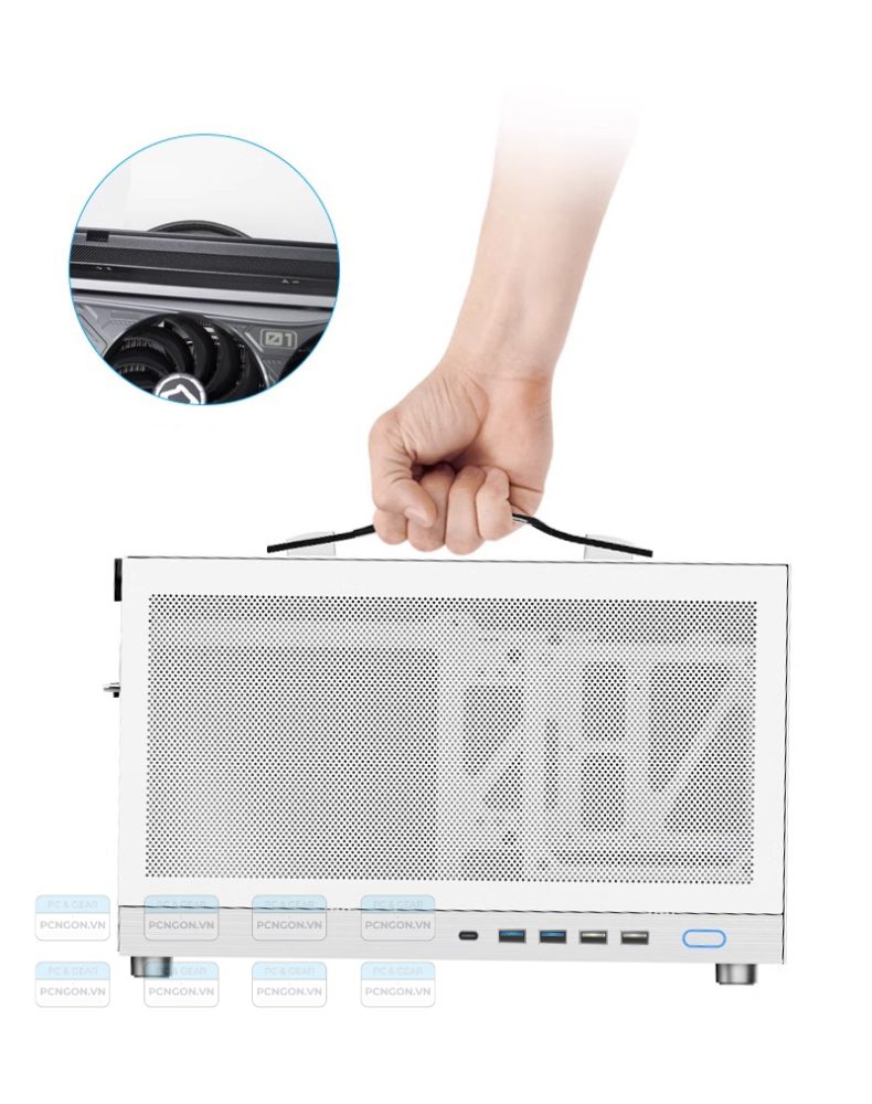 Vỏ Case Máy Tính Mini Itx Shiny Snake S400 Pro Trắng (kèm Riser 4.0) 3