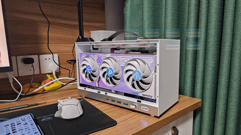Vỏ Case Máy Tính Mini Itx Shiny Snake S400 Pro Trắng (kèm Riser 4.0) 9