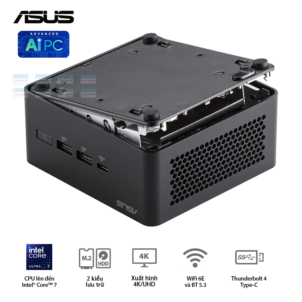 Máy Tính Mini Pc Asus Nuc 14 Pro Tall Intel Core I3 100u (barebone) 9