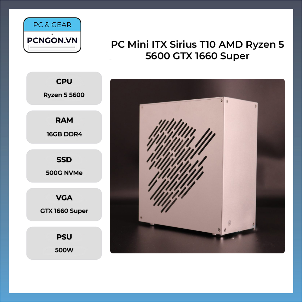 Pc Mini Itx Sirius T10 Amd Ryzen 5 5600 Gtx 1660 Super