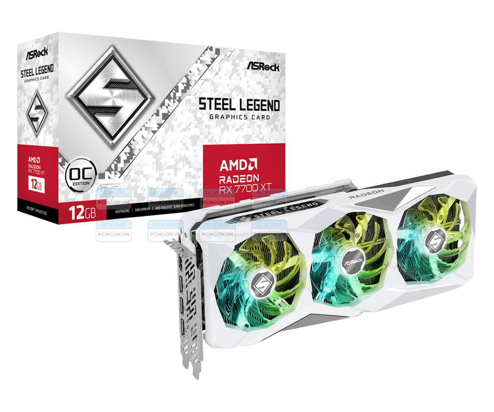 Card Màn Hình Asrock Amd Rx 7700 Xt Steel Legend 12gb Oc 1