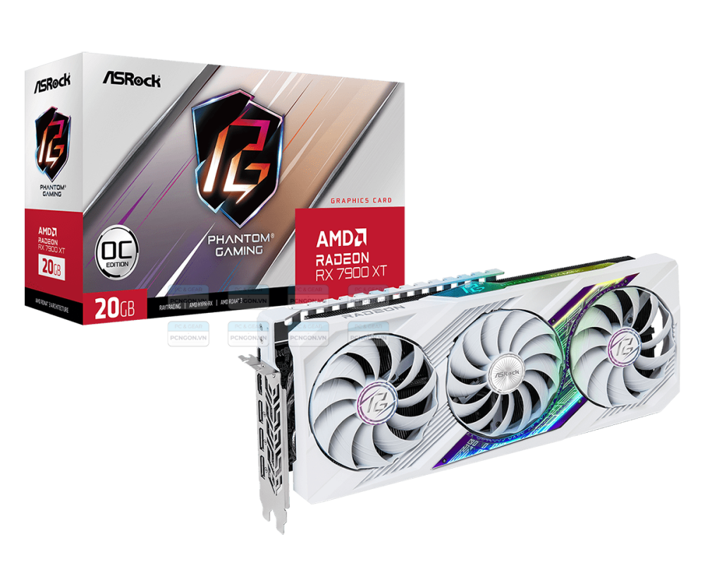 Card Màn Hình Asrock Amd Rx 7900 Xt Phantom Gaming White 20gb Oc 1