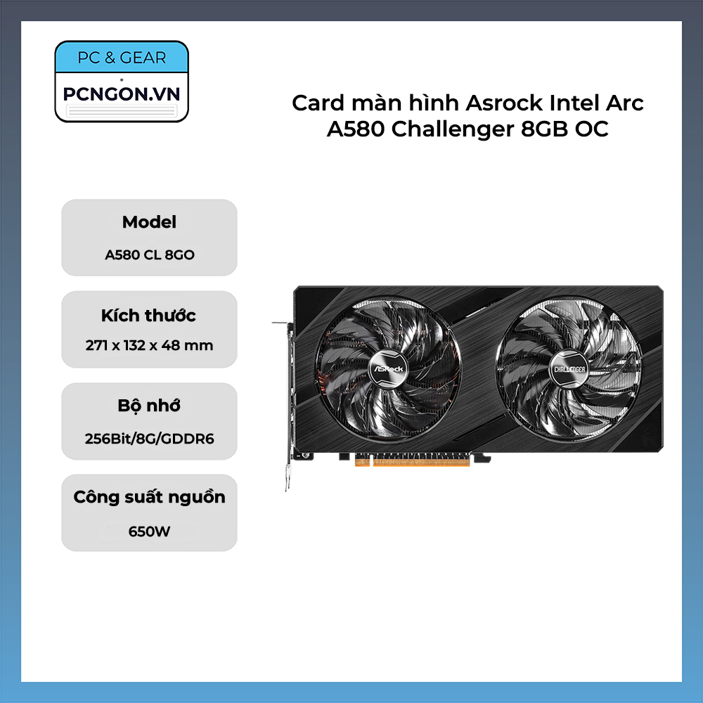 Card Màn Hình Asrock Intel Arc A580 Challenger 8gb Oc